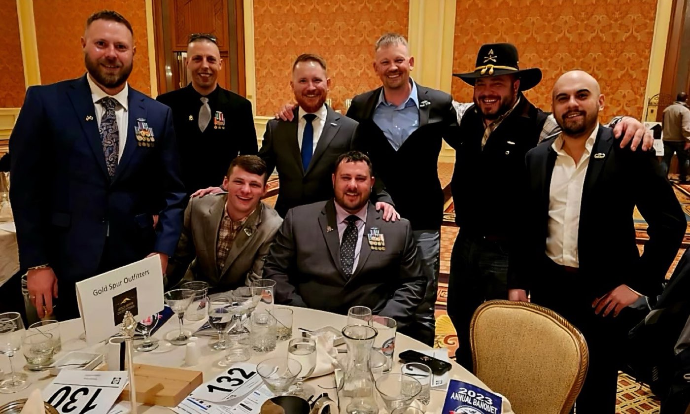 Brian Dimoff with a group of fellow Veterans at a formal dinner